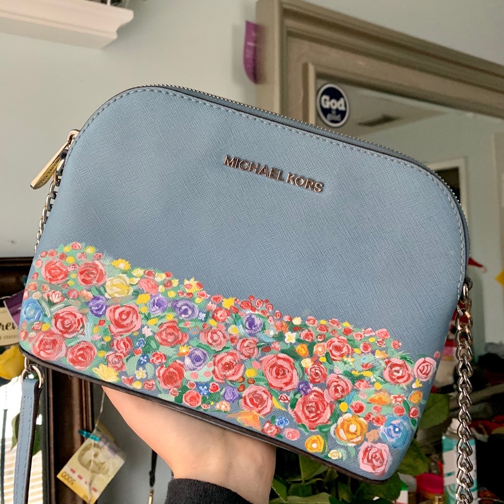 Baby Blue Painted MK Bag
